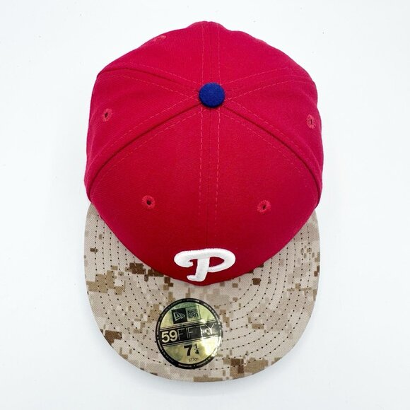 Philadelphia Phillies 2015 Stars N Stripes 7-1/4 Fitted Hat New Era 59FIFTY Red - Picture 7 of 9